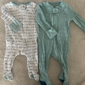 Cloud Island Kids One Piece Footies - White and blue